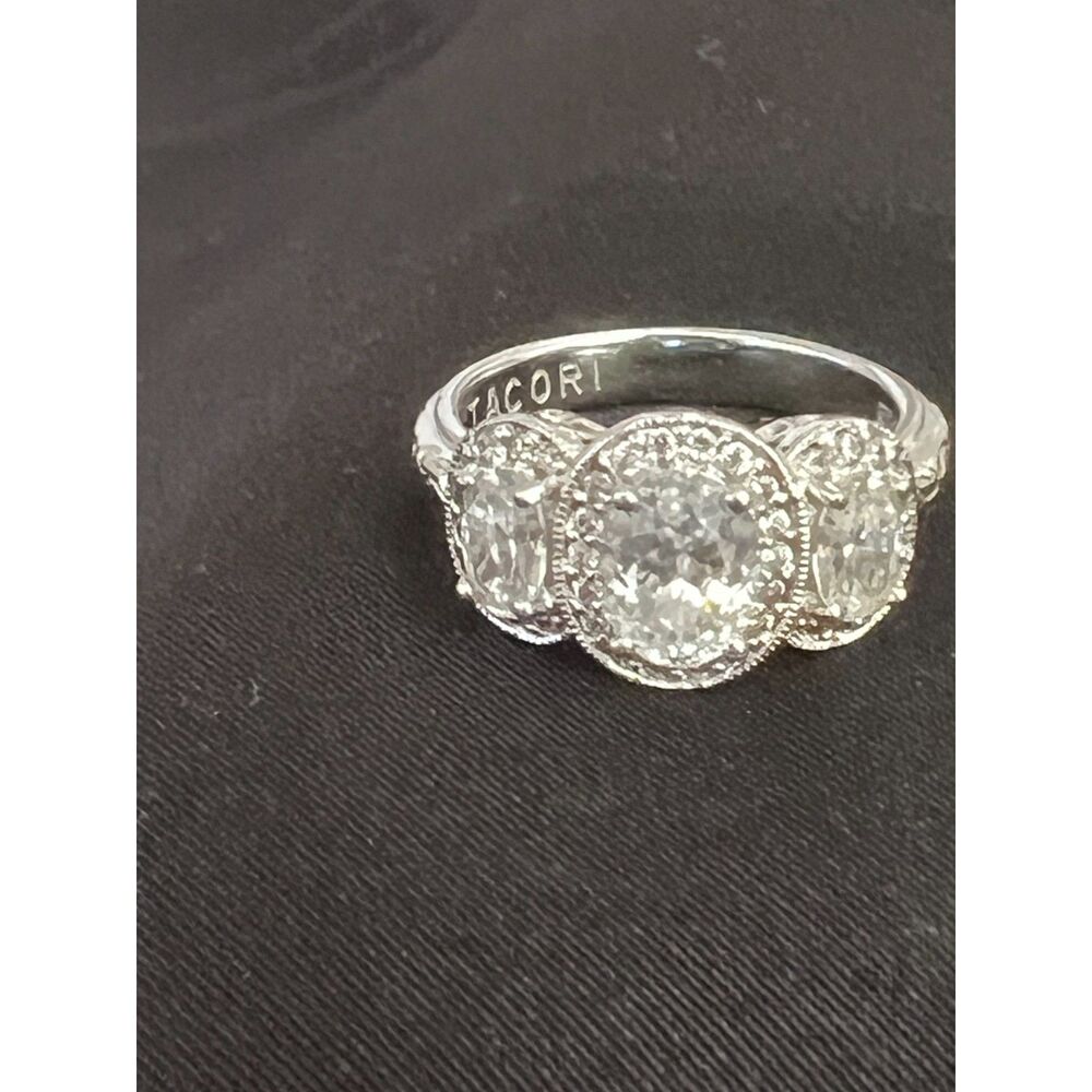 Tacori "Bloom with Love" 3-Stone Ring, Size 8 - Picture 3 of 9